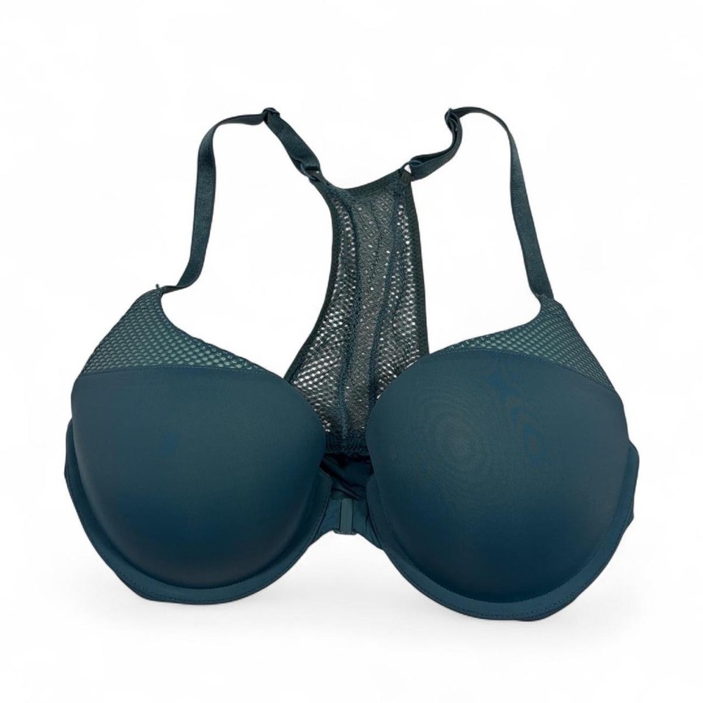Victoria’s Secret T Shirt Push Up Bra Teal Sporty Mesh
